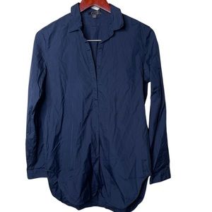 AYR Easy Half Placket Navy Blue Cotton Shirt sz S